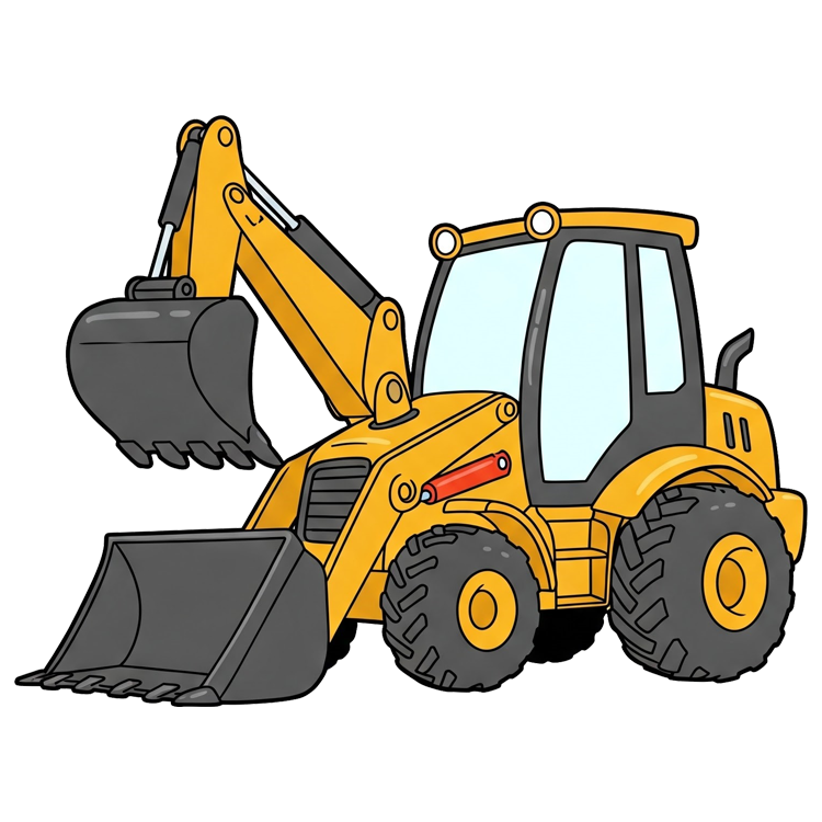 backhoe แปลว่า รถขุด,รถเจาะ