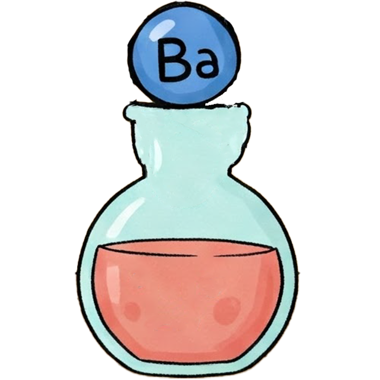 barium แปลว่า แบเรียม (Ba)