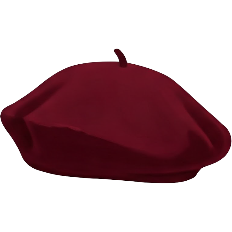 beret แปลว่า หมวกผ้าสักหลาดไม่มีปีก