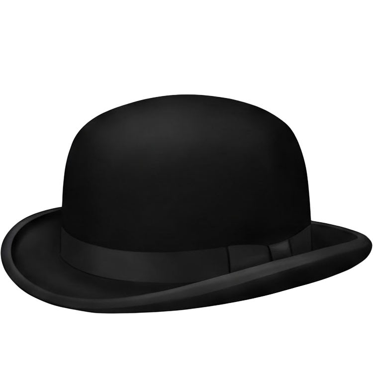 bowler แปลว่า หมวกทรงกลมสีดำมีขอบโค้ง