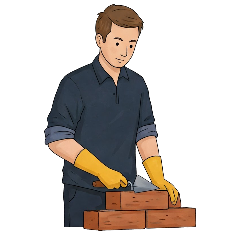 bricklayer แปลว่า ช่างก่ออิฐ