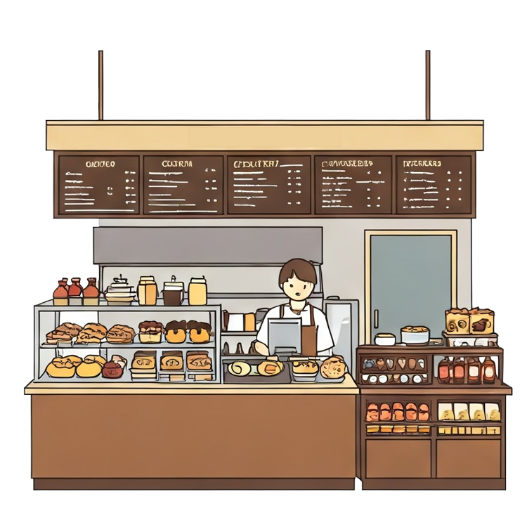 cafeteria แปลว่า ร้านอาหารบริการตนเอง