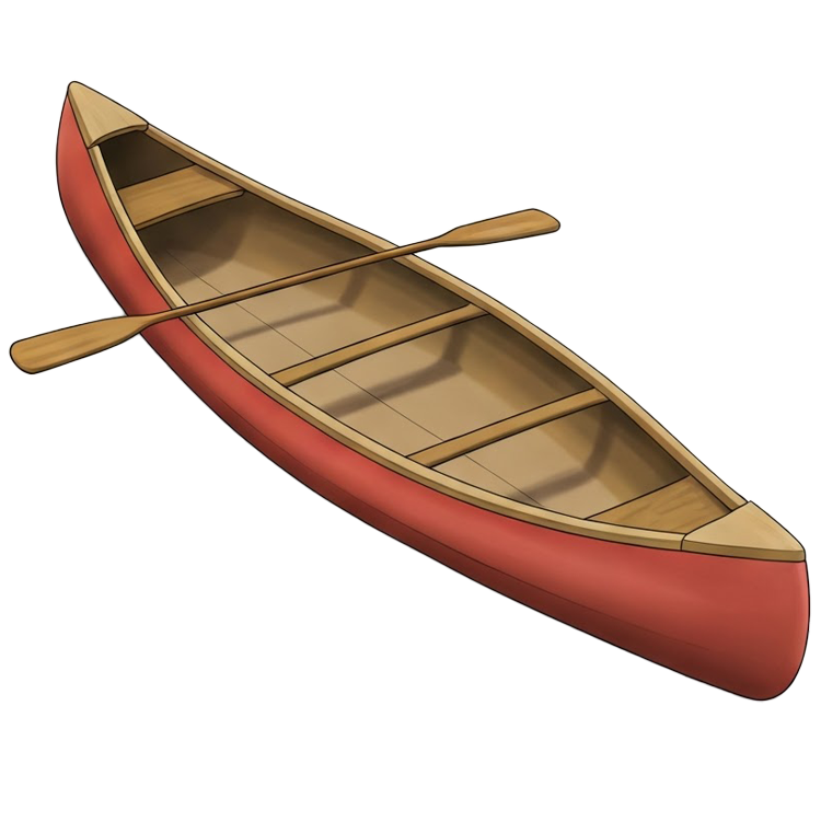 canoe แปลว่า เรือชนิดหนึ่งทรงเรียวแหลม