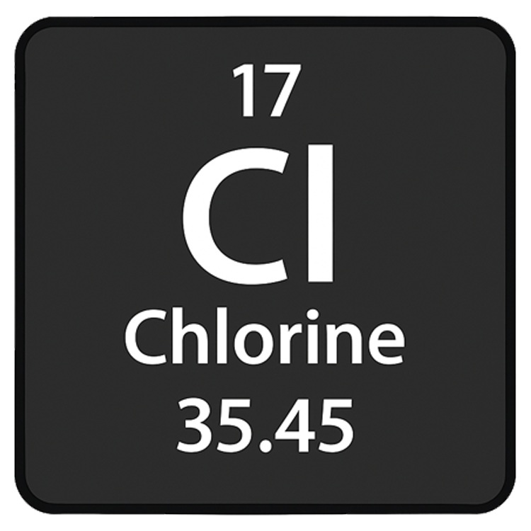 chlorine แปลว่า คลอรีน (Cl)