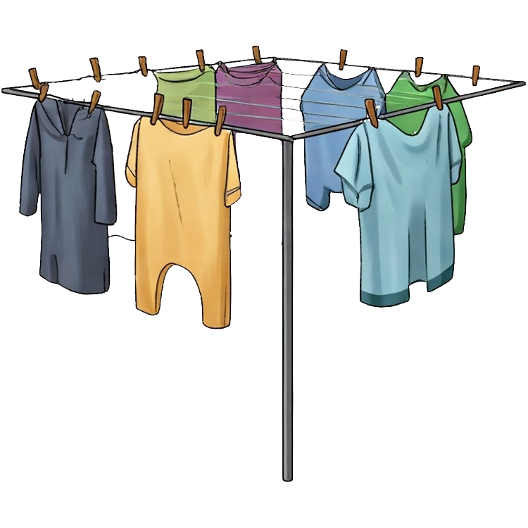 clothesline แปลว่า ราวตากผ้า