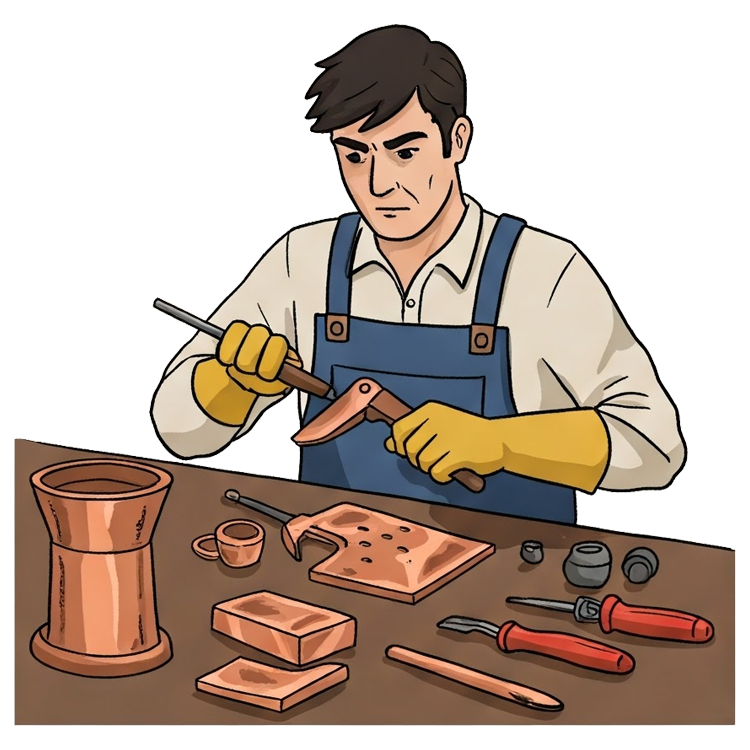 coppersmith แปลว่า ช่างทำเครื่องทองแดง