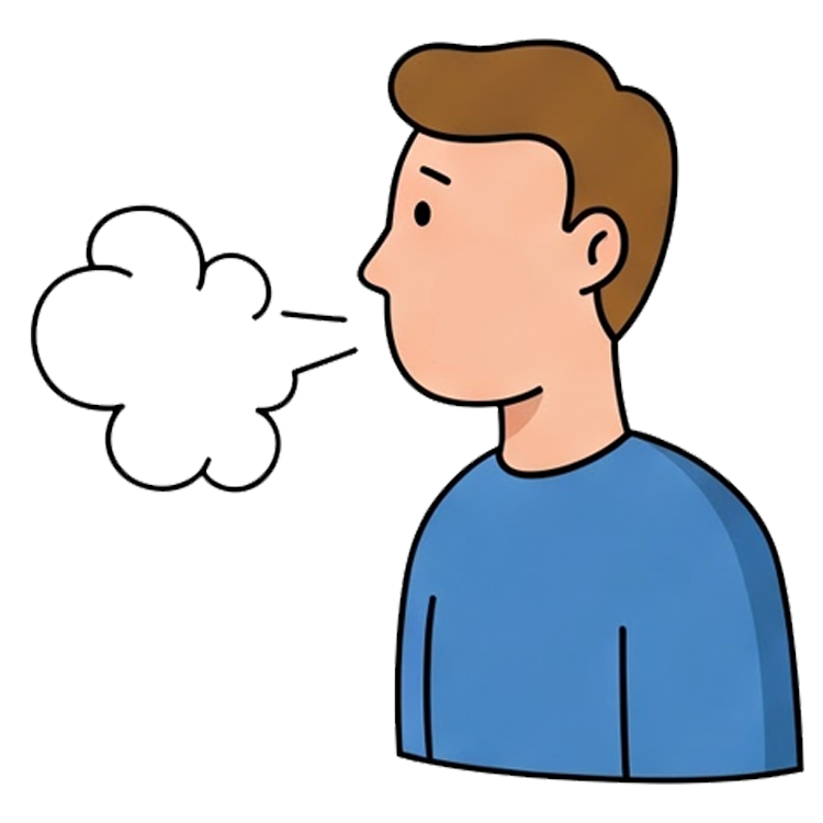 exhale แปลว่า หายใจออก