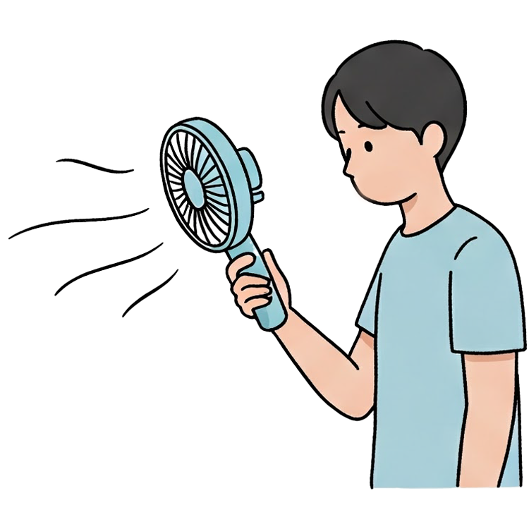 fan แปลว่า พัด,กระพือ,กระจาย