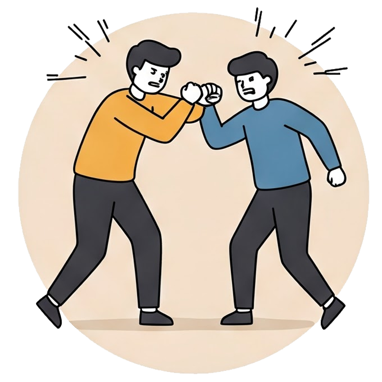 fight with แปลว่า ต่อสู้กับ