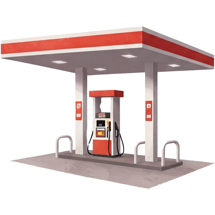 gas station แปลว่า ปั๊มน้ำมัน