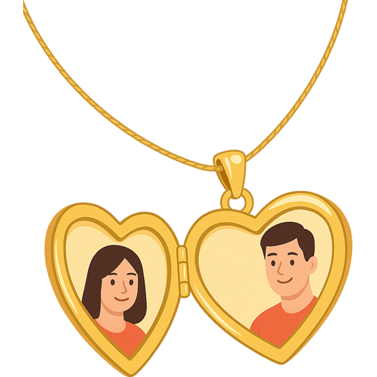 locket แปลว่า ตลับหรือกล่องเล็กที่มักทำเป็นจี้ห้อยคอ