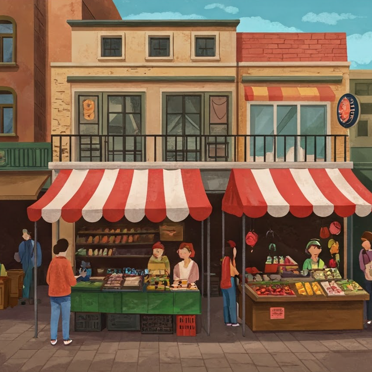 market แปลว่า ตลาด