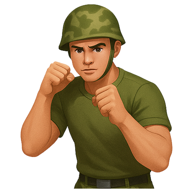 on guard แปลว่า เตรียมพร้อมต่อสู้