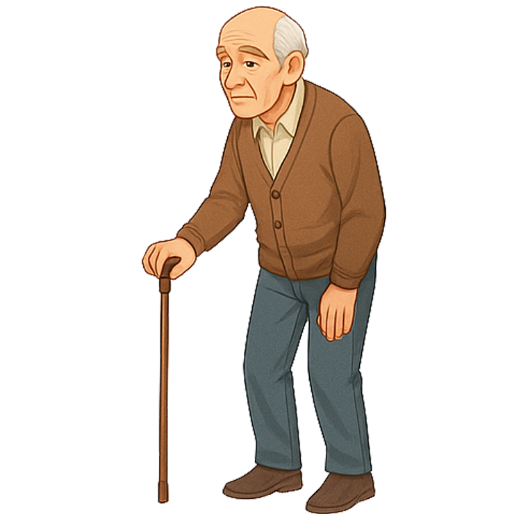 on in years แปลว่า แก่