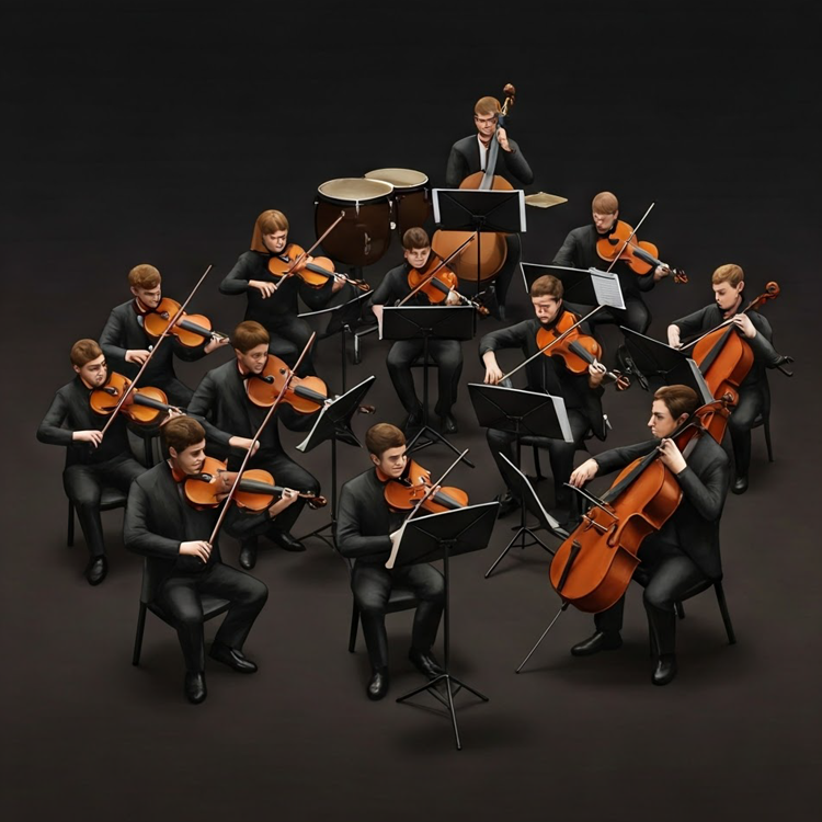 orchestra แปลว่า วงดนตรีขนาดใหญ่ที่เล่นเพลงคลาสสิค