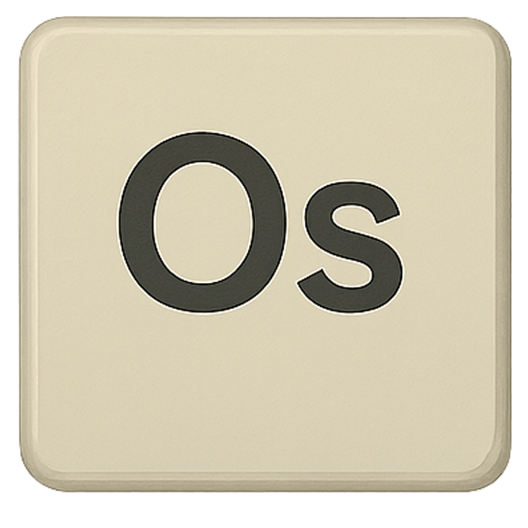 osmium แปลว่า ธาตุโลหะหนัก (Os)