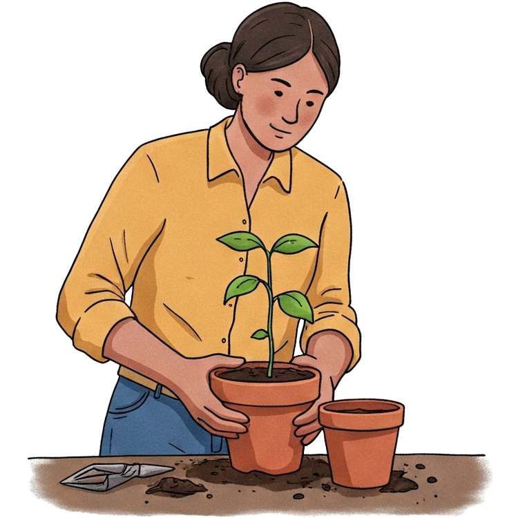 pot แปลว่า ปลูกลงกระถาง