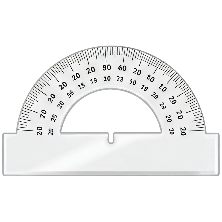 protractor แปลว่า ไม้โปรแทรคเตอร์สำหรับวัดมุม