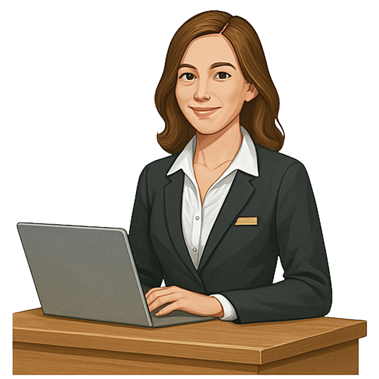 receptionist แปลว่า พนักงานต้อนรับ