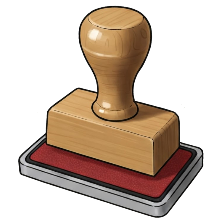 rubber stamp แปลว่า ตรายาง