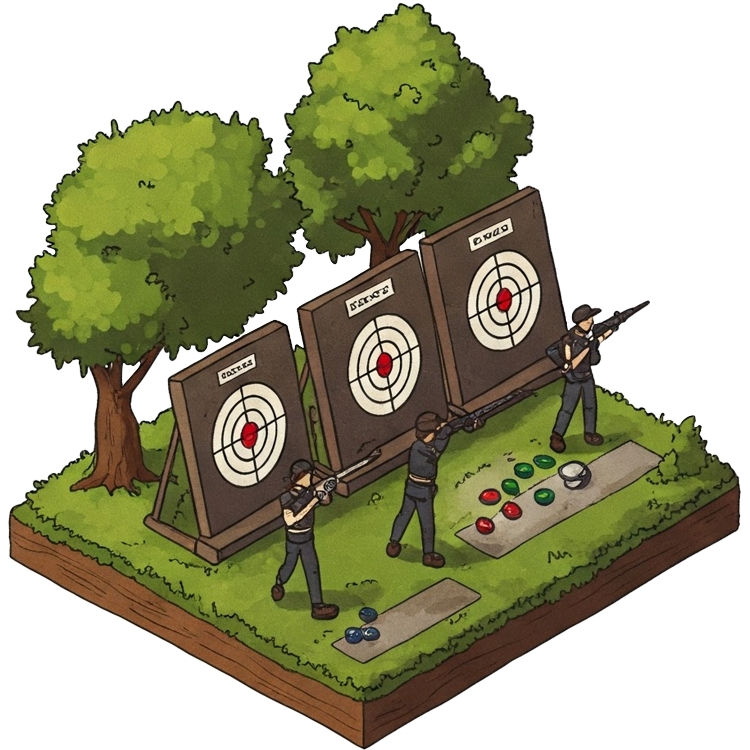 shooting gallery แปลว่า สนามยิงปืน