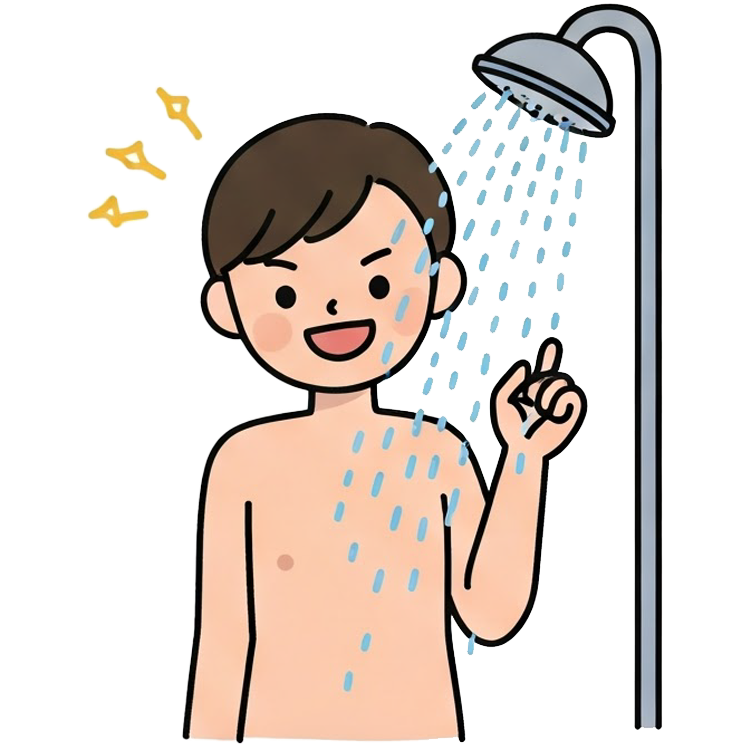 shower แปลว่า อาบน้ำ(ฝักบัว)