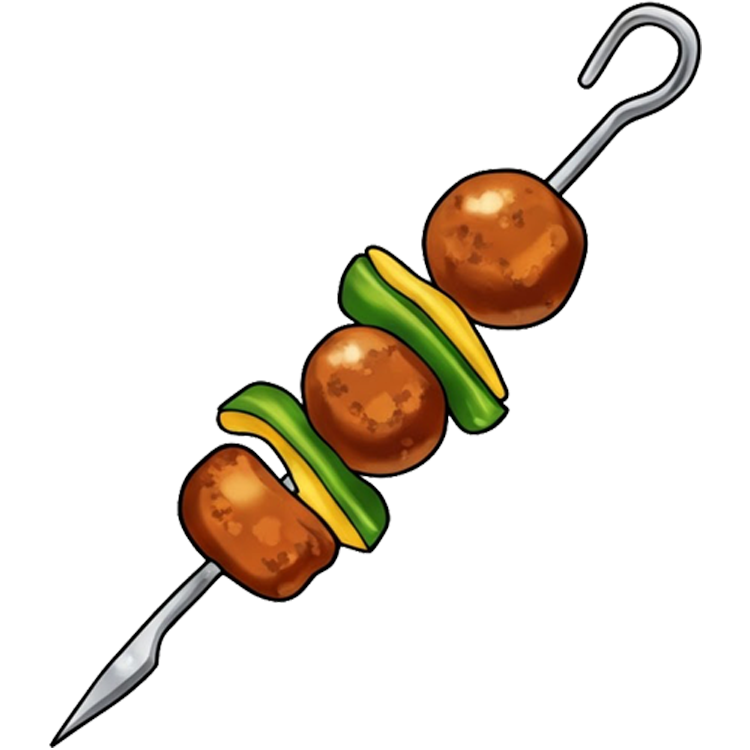 skewer แปลว่า เหล็กหรือไม้สำหรับเสียบ