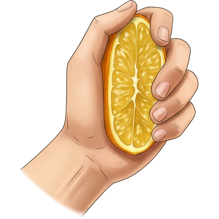 squeeze แปลว่า คั้น,บีบ,กด