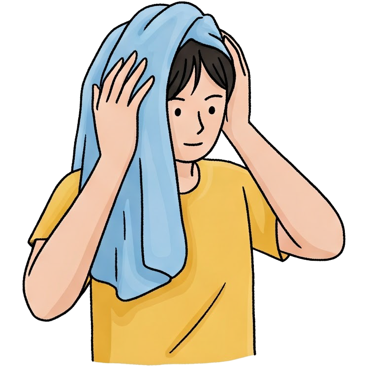 towel แปลว่า เช็ดให้แห้ง(ด้วยผ้าขนหนู)