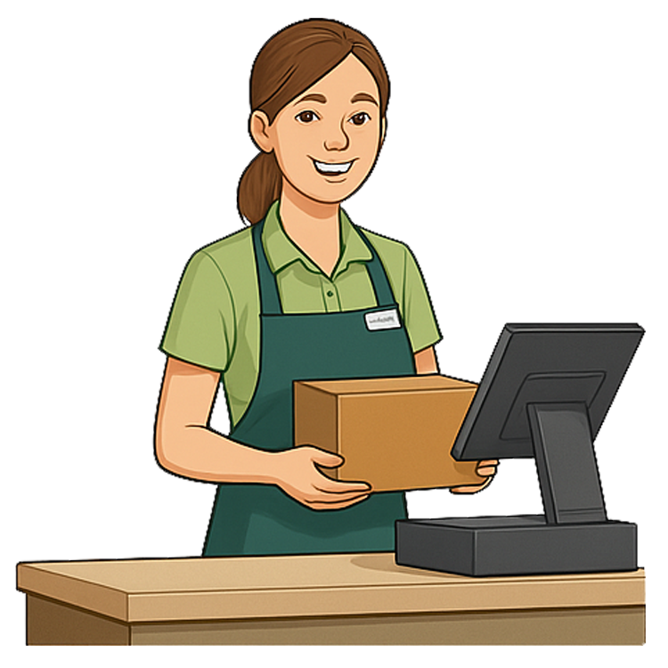 shop assistant แปลว่า พนักงานประจำร้าน