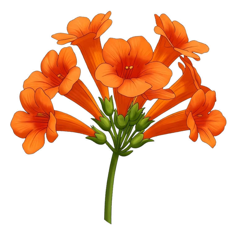 orange trumpet แปลว่า ดอกพวงแสด