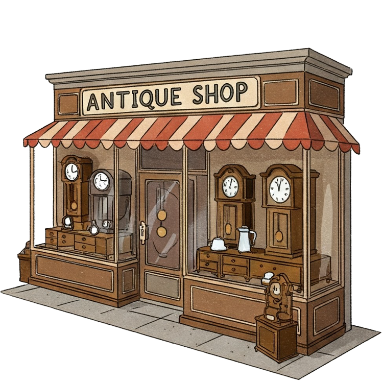 antique shop แปลว่า ร้านขายของเก่า
