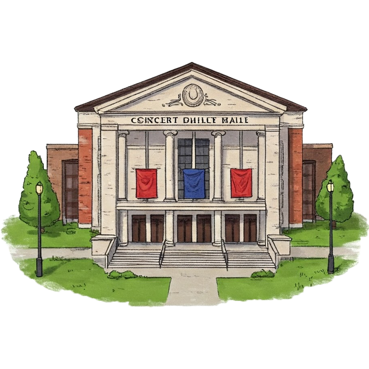 concert hall แปลว่า ห้องแสดงดนตรี