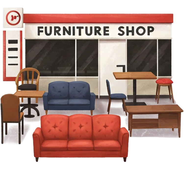 furniture shop แปลว่า ร้านขายเฟอร์นิเจอร์
