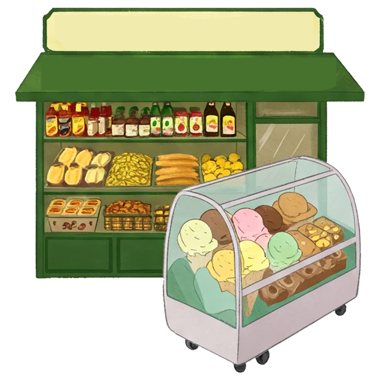 ice cream shop แปลว่า ร้านขายไอศครีม