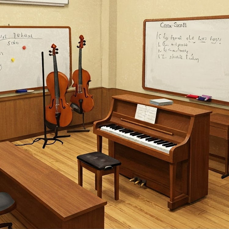music room แปลว่า ห้องดนตรี