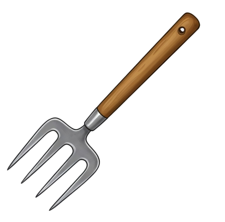 hand fork แปลว่า ส้อมพรวน