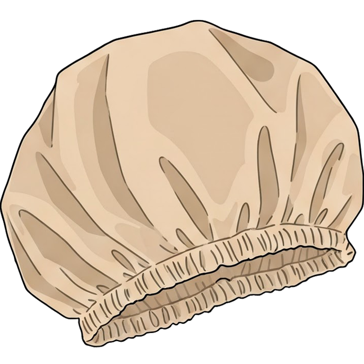 shower cap แปลว่า หมวกคลุมผมอาบน้ำ