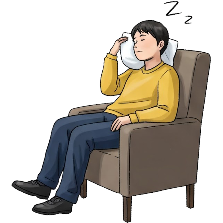 fall asleep แปลว่า เผลอหลับ