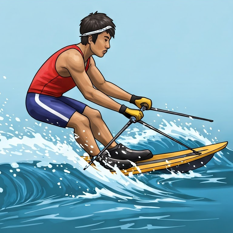 water skiing แปลว่า กีฬาสกีน้ำ