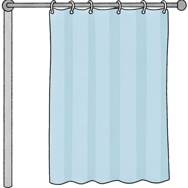 curtain แปลว่า ม่านในห้องน้ำ