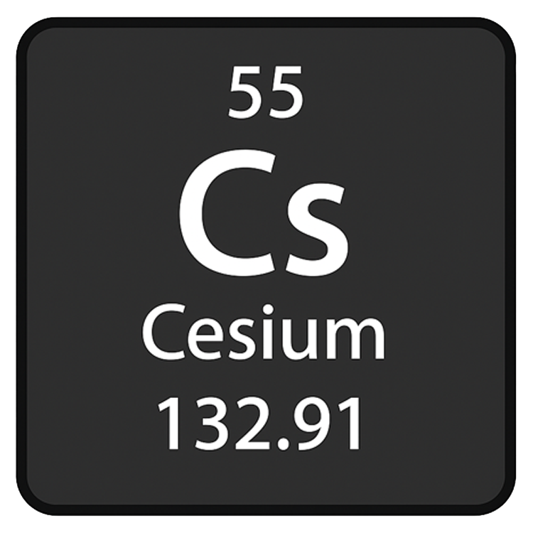 Caesium แปลว่า ซีเซียม (Cs )