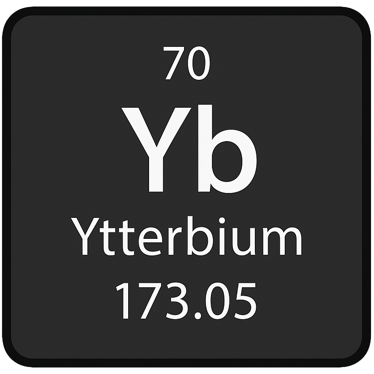 ytterbium แปลว่า ธาตุโลหะหายากชนิดหนึ่ง ( Yb)