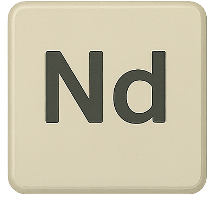 neodymium แปลว่า ธาตุนีโอดิเมียม (Nd)