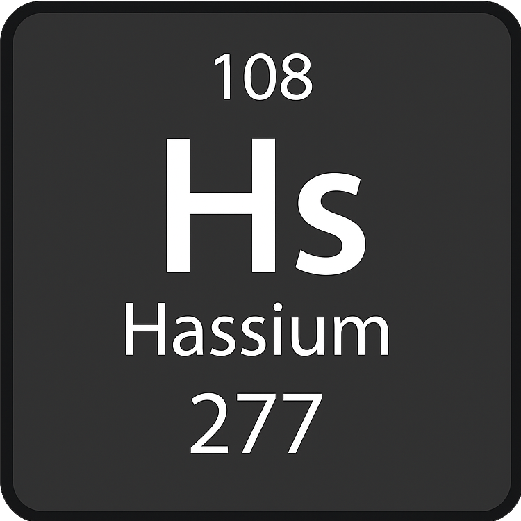 hassium แปลว่า ธาตุฮัสเซียม (Hs)
