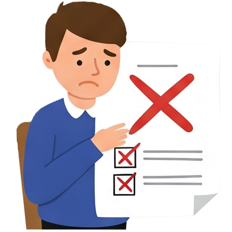 fail the exam แปลว่า สอบตก