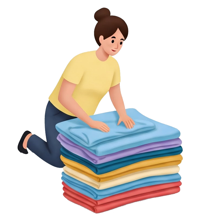 fold the clothes แปลว่า พับเสื้อผ้า