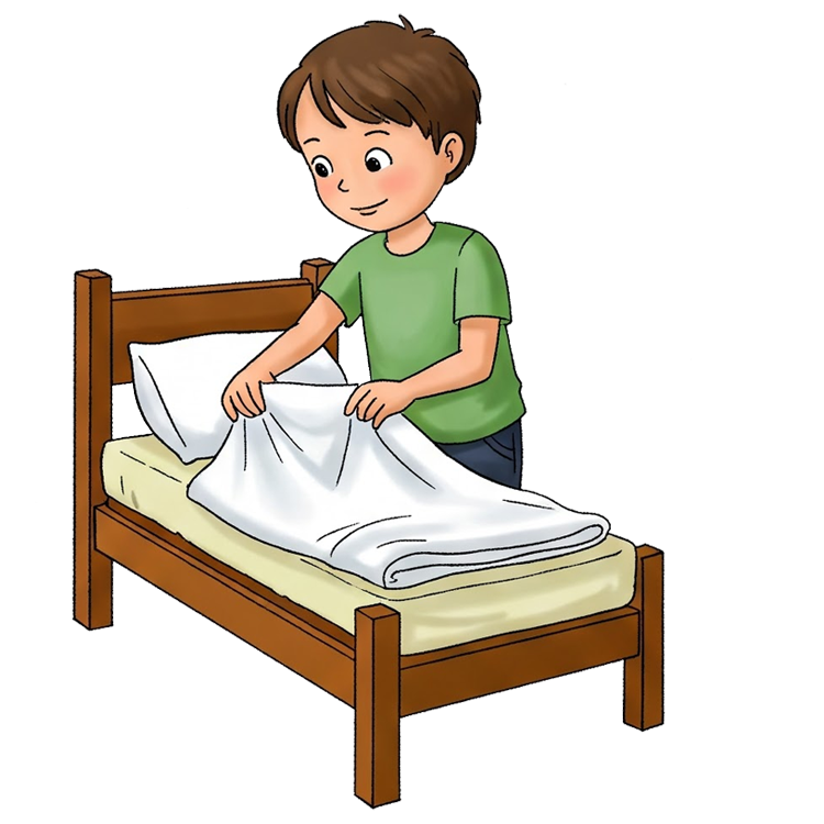 make a bed แปลว่า เก็บที่นอน