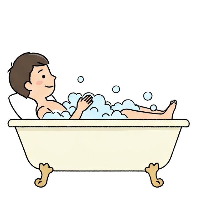 take a bath แปลว่า อาบน้ำ
