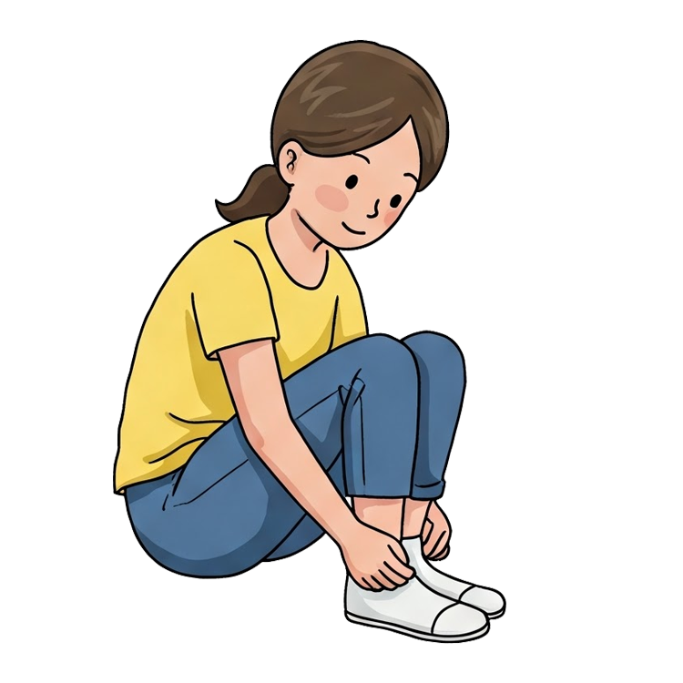 wear the shoes แปลว่า ใส่รองเท้า